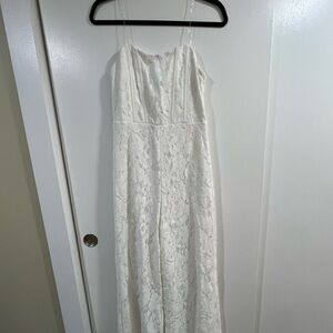 Altar'd State White Lace Pantsuit
